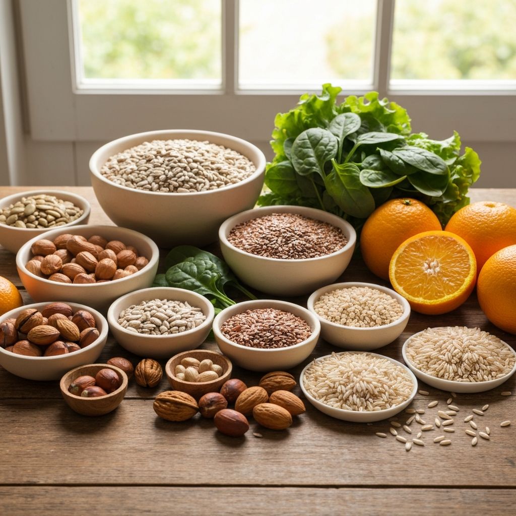 Variety of nutrient-rich foods